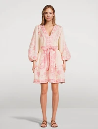 Lucky Belted Mini Dress Floral Print