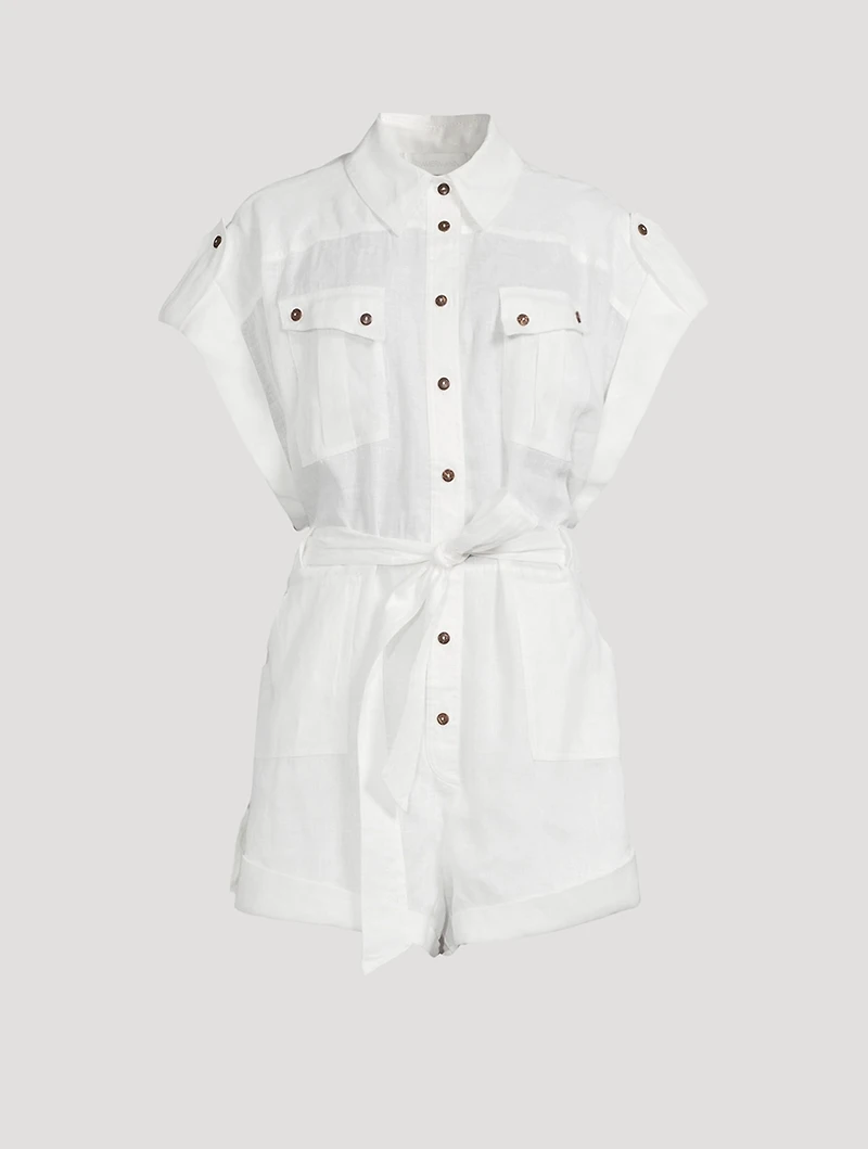 Rhiannon Belted Linen Jumpsuit