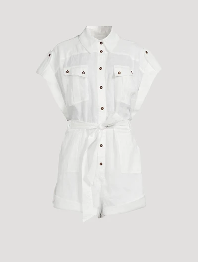 Rhiannon Belted Linen Jumpsuit