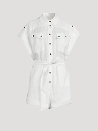 Rhiannon Belted Linen Jumpsuit