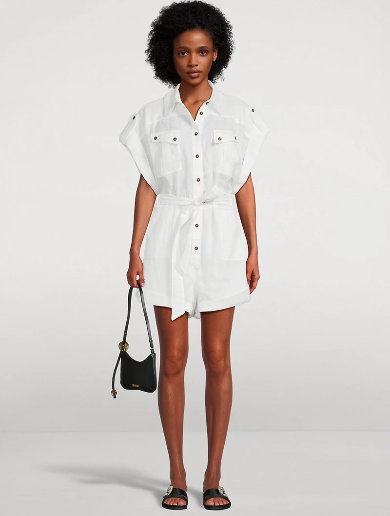 Rhiannon Belted Linen Jumpsuit