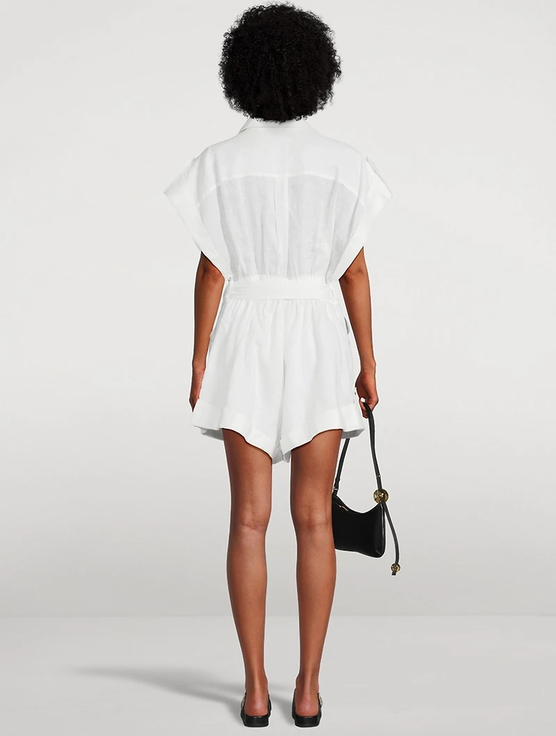 Rhiannon Belted Linen Jumpsuit