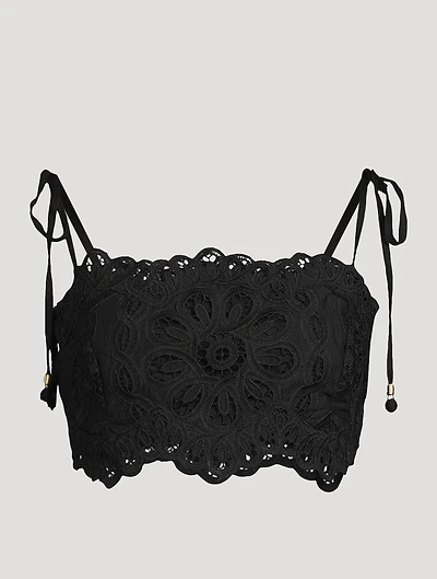 Rhiannon Embroidered Lace Crop Top