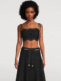 Rhiannon Embroidered Lace Crop Top