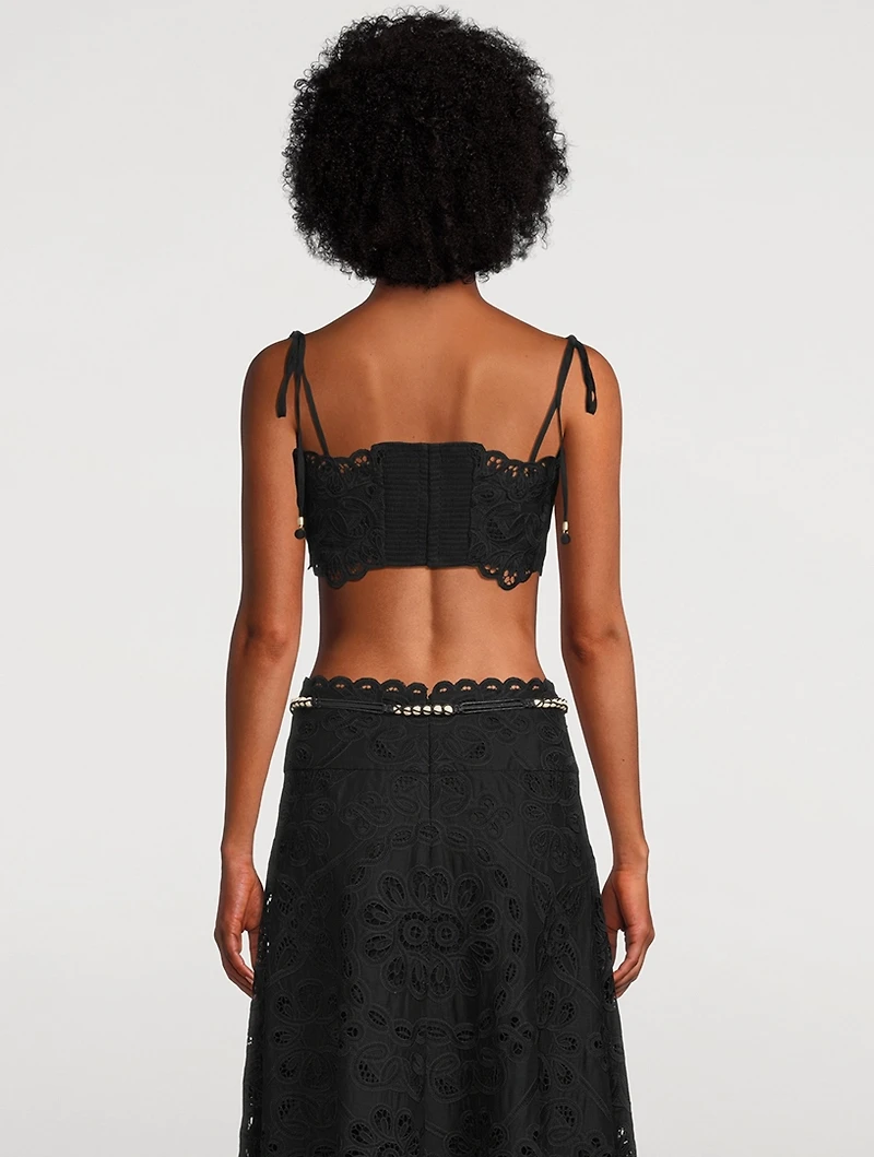 Rhiannon Embroidered Lace Crop Top