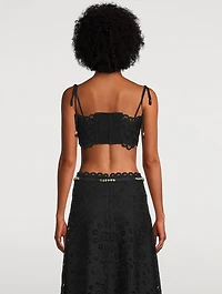 Rhiannon Embroidered Lace Crop Top