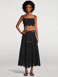 Rhiannon Embroidered Lace Crop Top