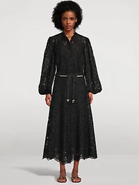 Rhiannon Embroidered Lace Midi Skirt