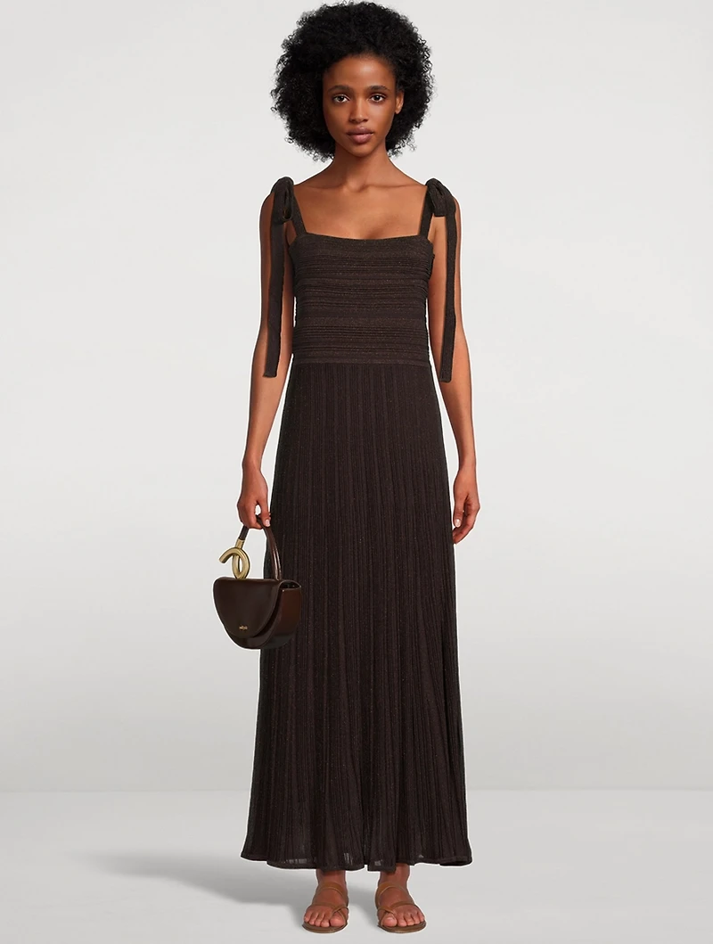 Lucky Metallic Ribbed Midi Dress