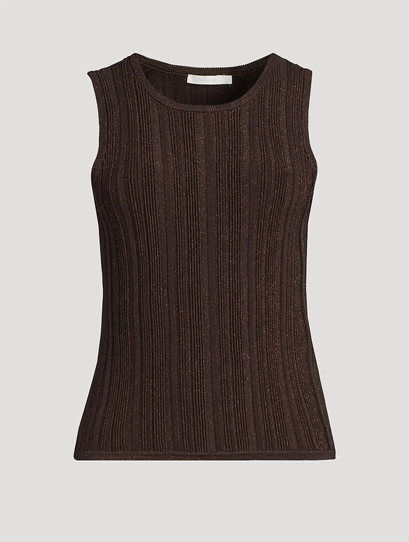 Lucky Metallic Ribbed Tank Top