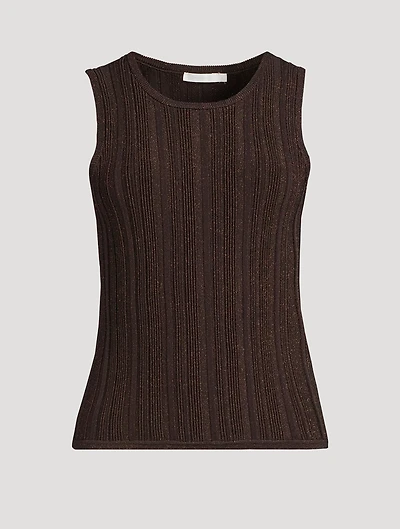 Lucky Metallic Ribbed Tank Top