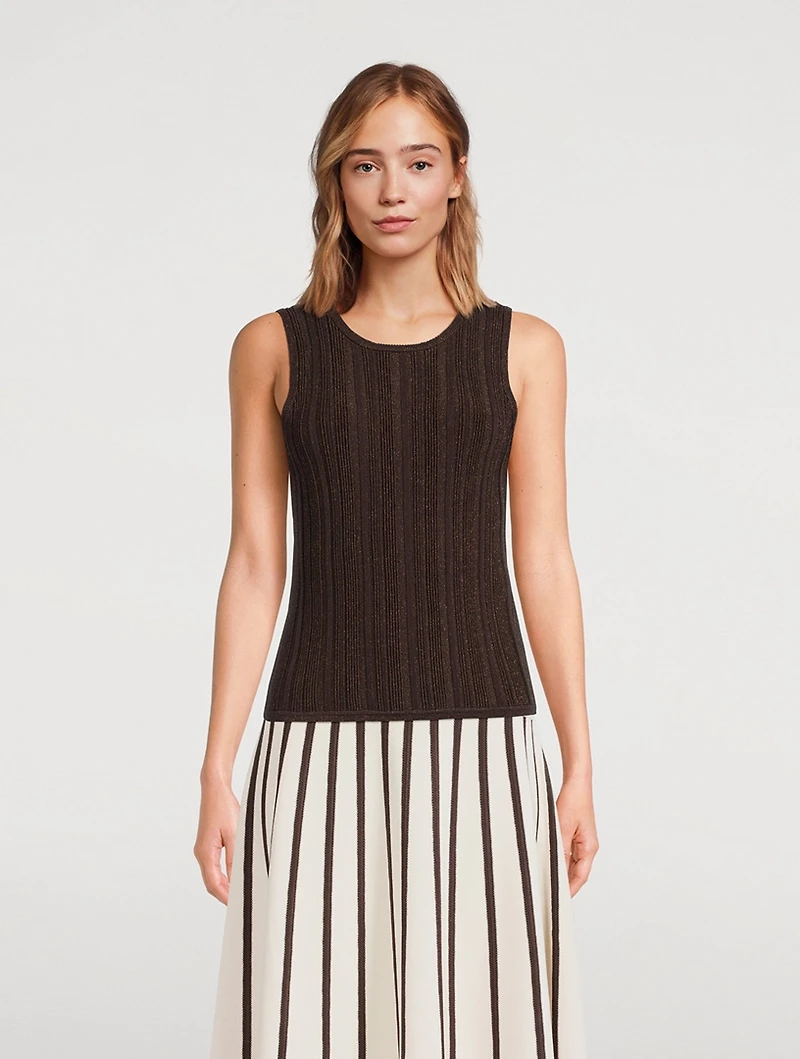 Lucky Metallic Ribbed Tank Top