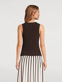 Lucky Metallic Ribbed Tank Top