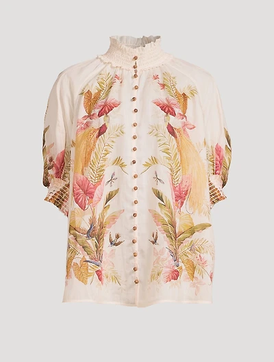 Ascension Puff-Sleeve Blouse Floral Print
