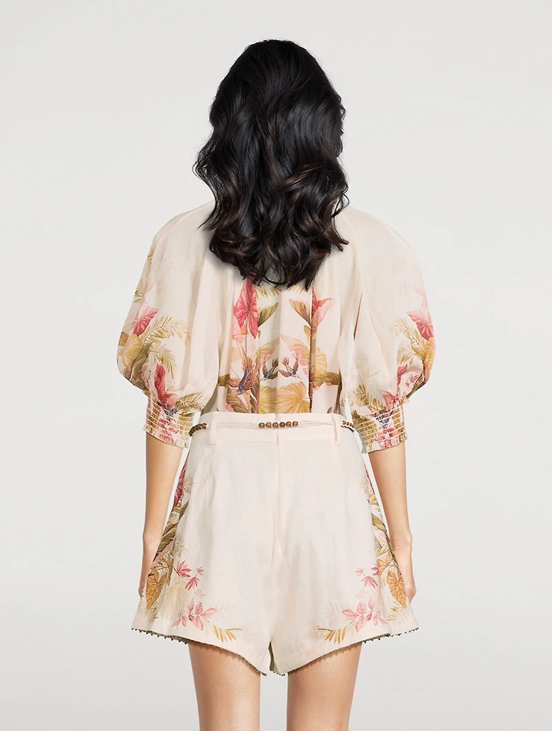 Ascension Puff-Sleeve Blouse Floral Print