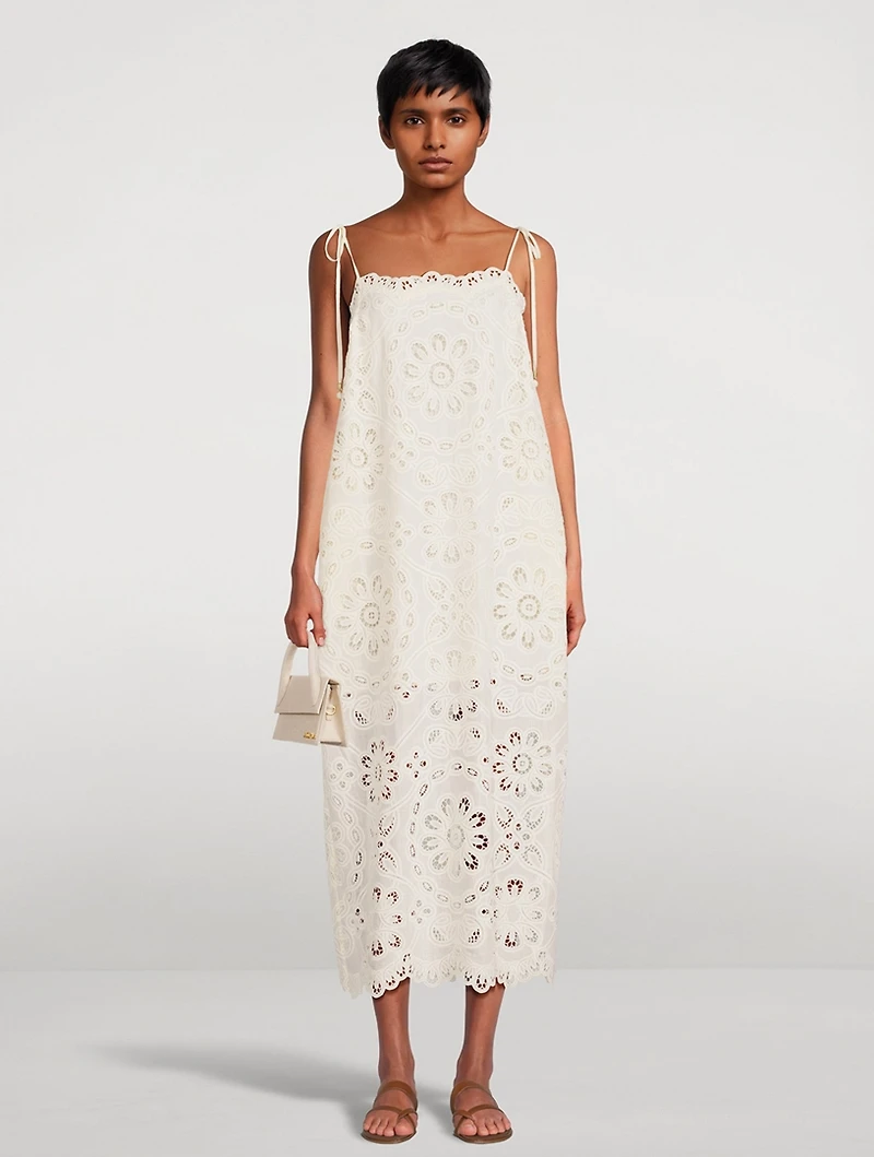 Rhiannon Embroidered Lace Midi Dress