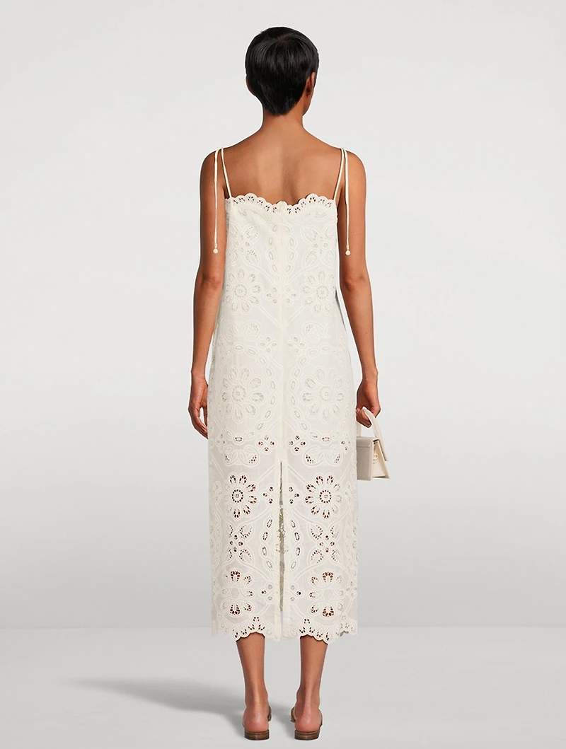 Rhiannon Embroidered Lace Midi Dress