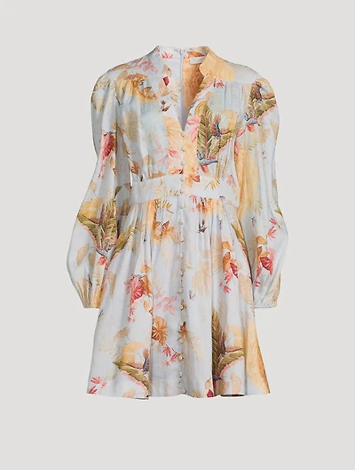 Ascension Linen Mini Dress Floral Print