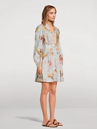 Ascension Linen Mini Dress Floral Print