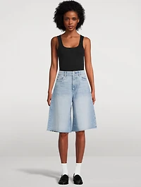 Lucila Wide-Leg Denim Shorts