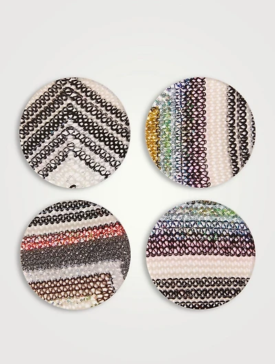 Four-Piece Chevron Paillettes Coaster Set