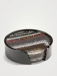 Four-Piece Chevron Paillettes Coaster Set