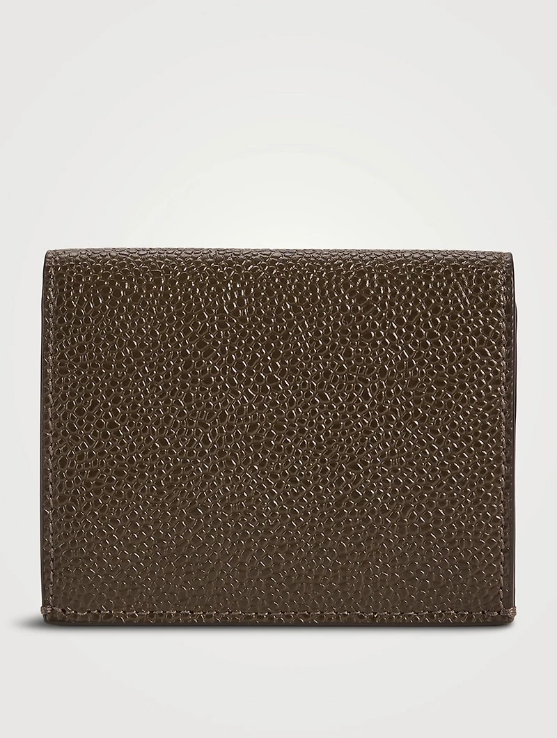 Pebble Grain Leather Double Card Holder