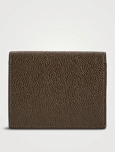 Pebble Grain Leather Double Card Holder