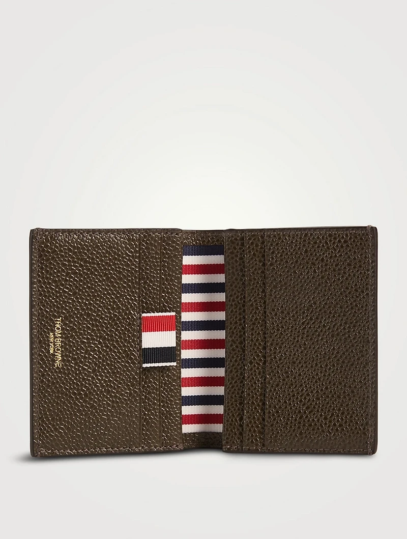 Pebble Grain Leather Double Card Holder