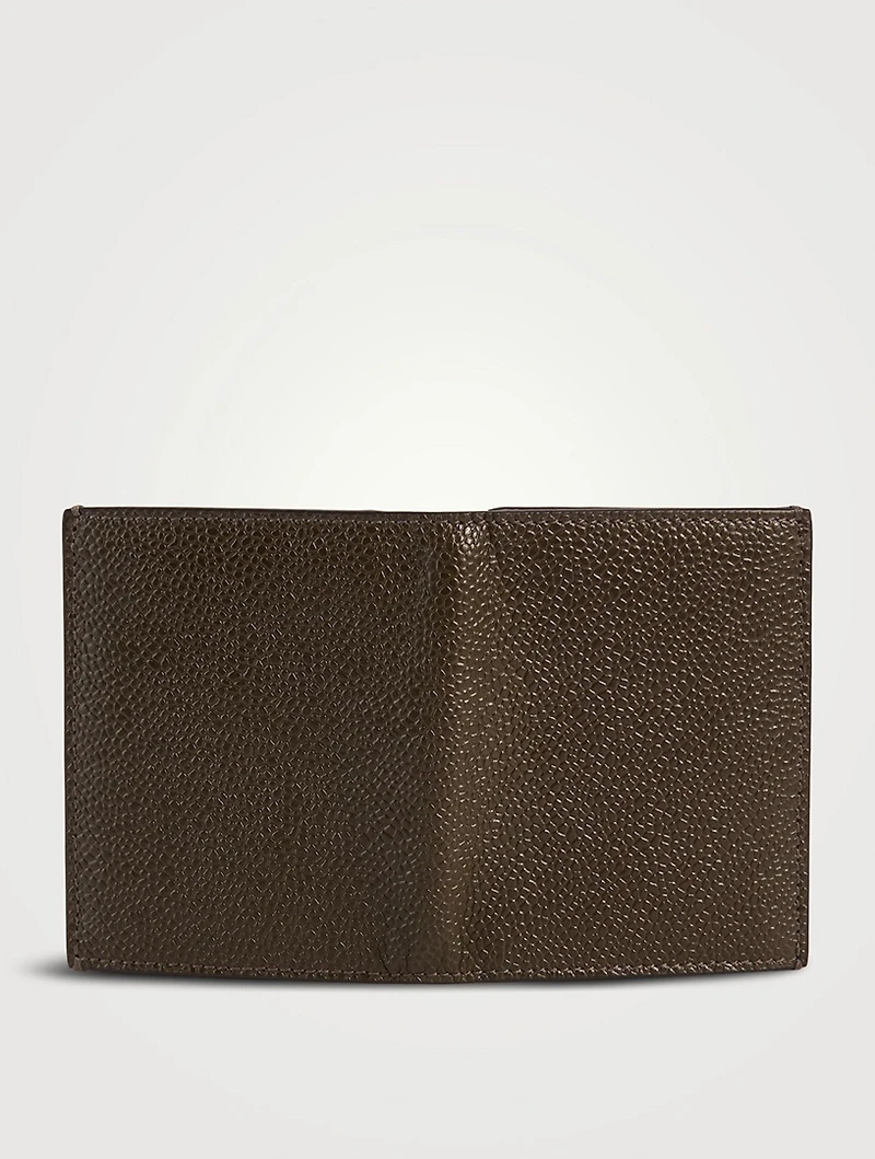 Pebble Grain Leather Double Card Holder