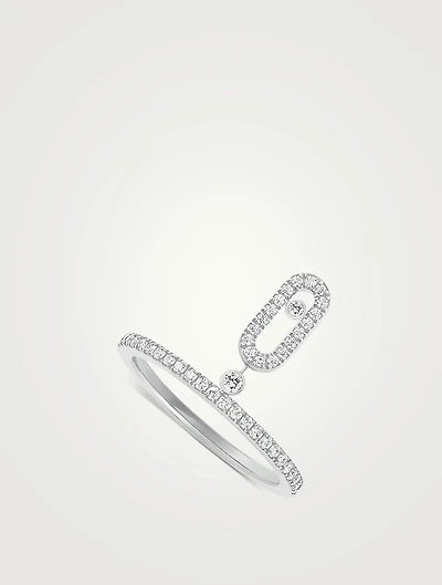 Move Uno Gold Pavé Drop Ring With Diamonds