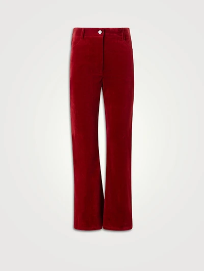 Cali Cropped Velvet Trousers