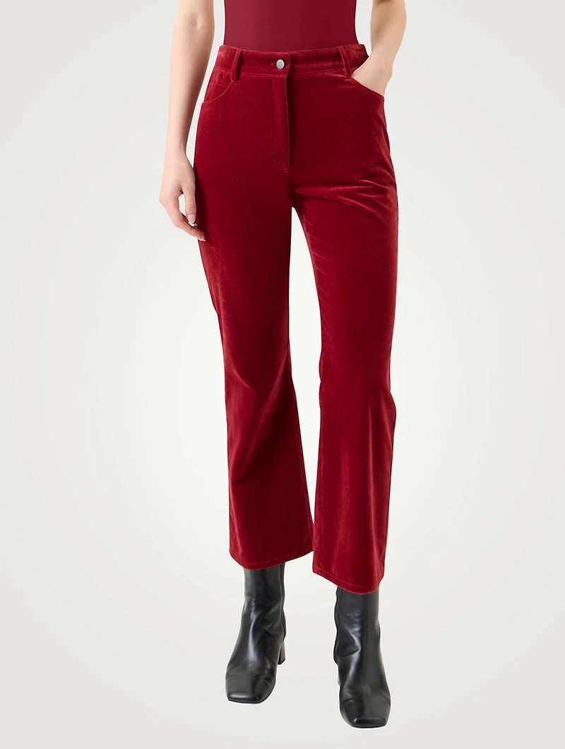 Cali Cropped Velvet Trousers