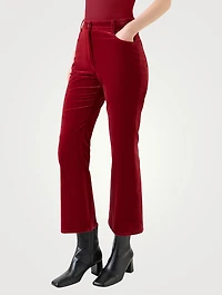 Cali Cropped Velvet Trousers