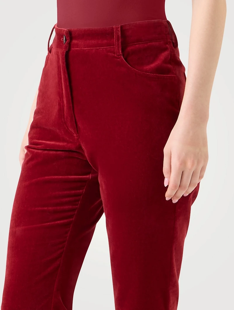Cali Cropped Velvet Trousers