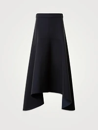 Asymmetric Neoprene Midi Skirt