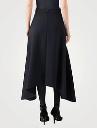 Asymmetric Neoprene Midi Skirt