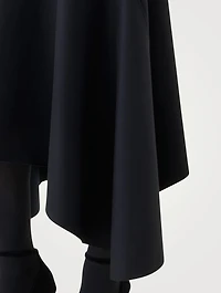Asymmetric Neoprene Midi Skirt