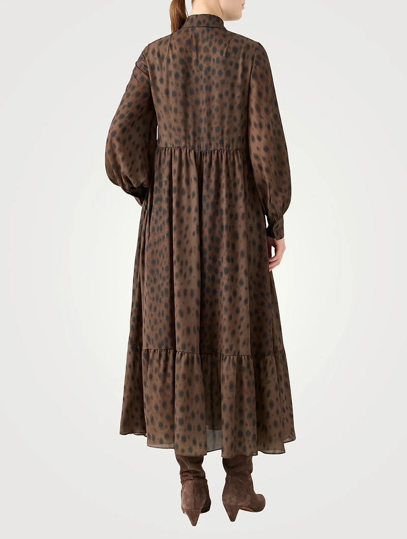 Georgette Shirt Dress Leopard Print
