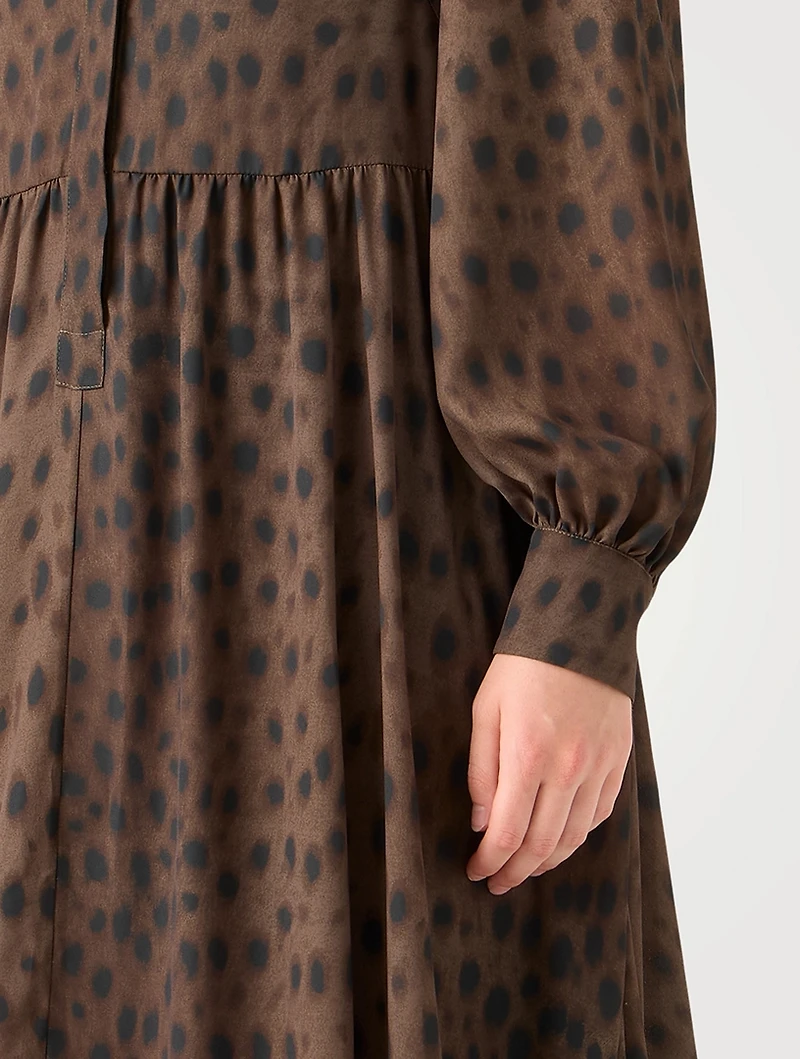 Georgette Shirt Dress Leopard Print