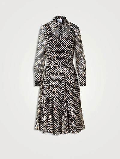 Belted Shirt Dress Polka Dot Print