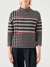 Mockneck Top Glen Check Print