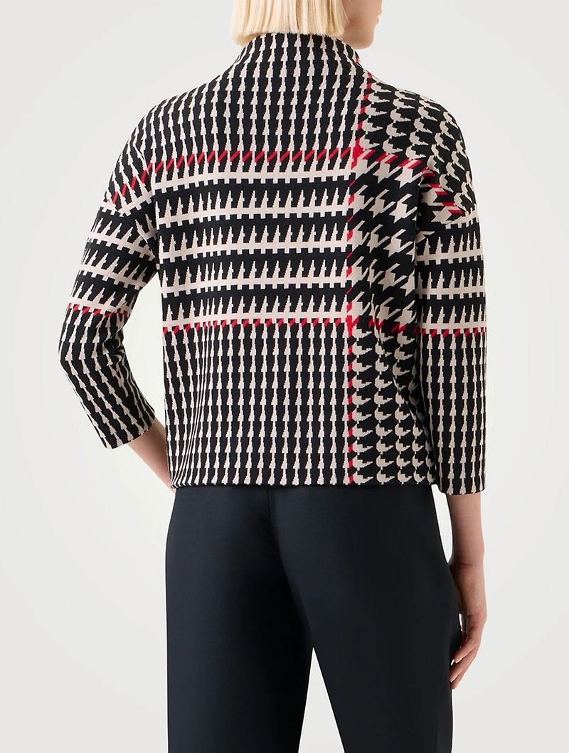 Mockneck Top Glen Check Print