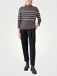 Mockneck Top Glen Check Print