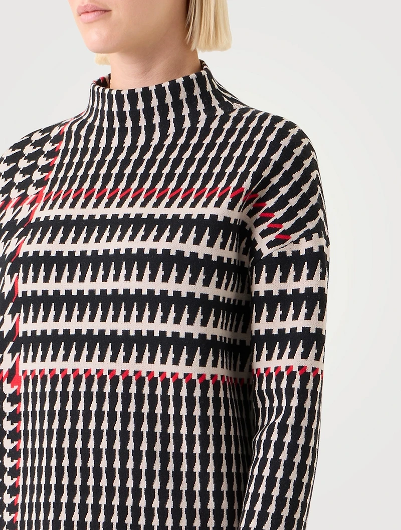 Mockneck Top Glen Check Print