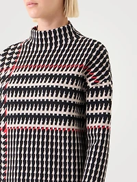 Mockneck Top Glen Check Print