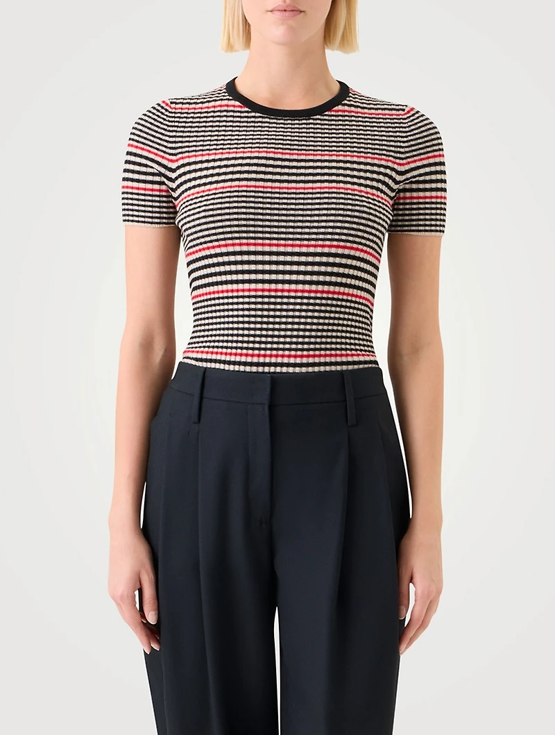 Short-Sleeve Wool Sweater