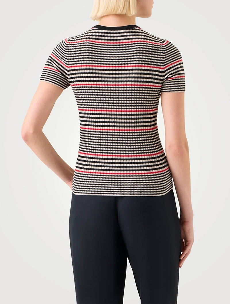 Short-Sleeve Wool Sweater