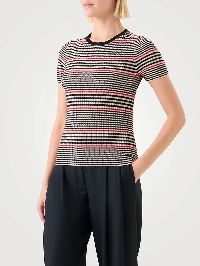 Short-Sleeve Wool Sweater