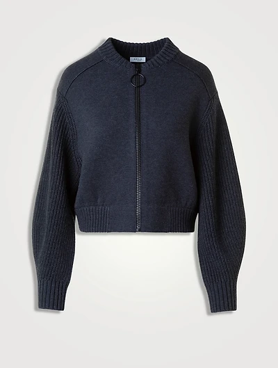 Milano Knit Zip-Front Cardigan